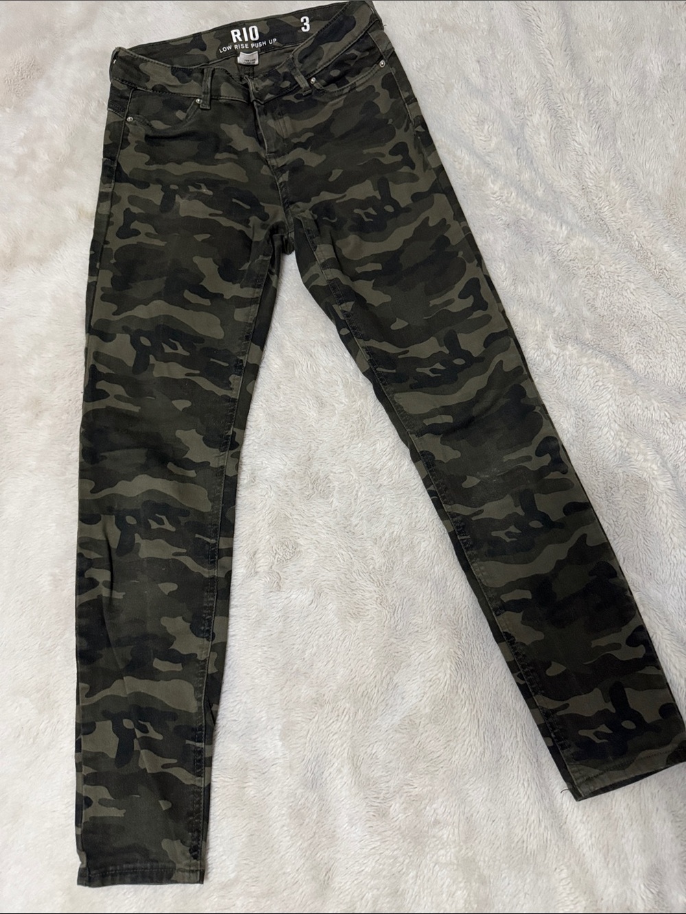 SWS | Women's Skinny Camo Jeans in Olive Green | 3